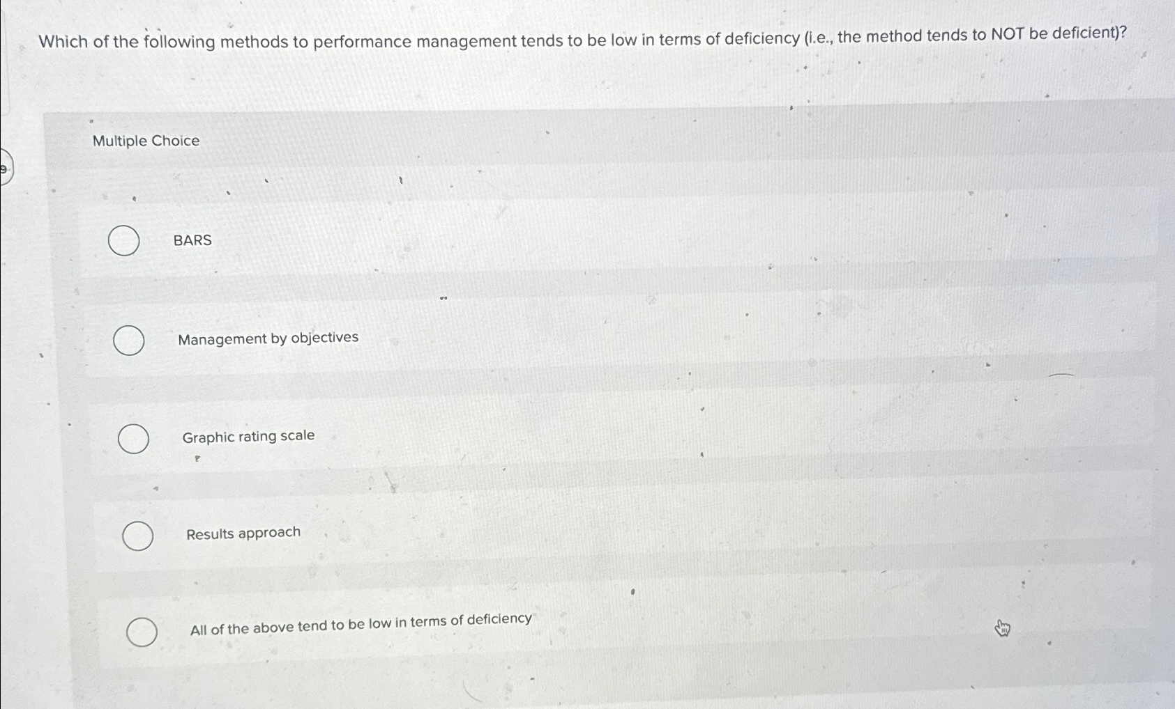 Solved Which of the following methods to performance | Chegg.com