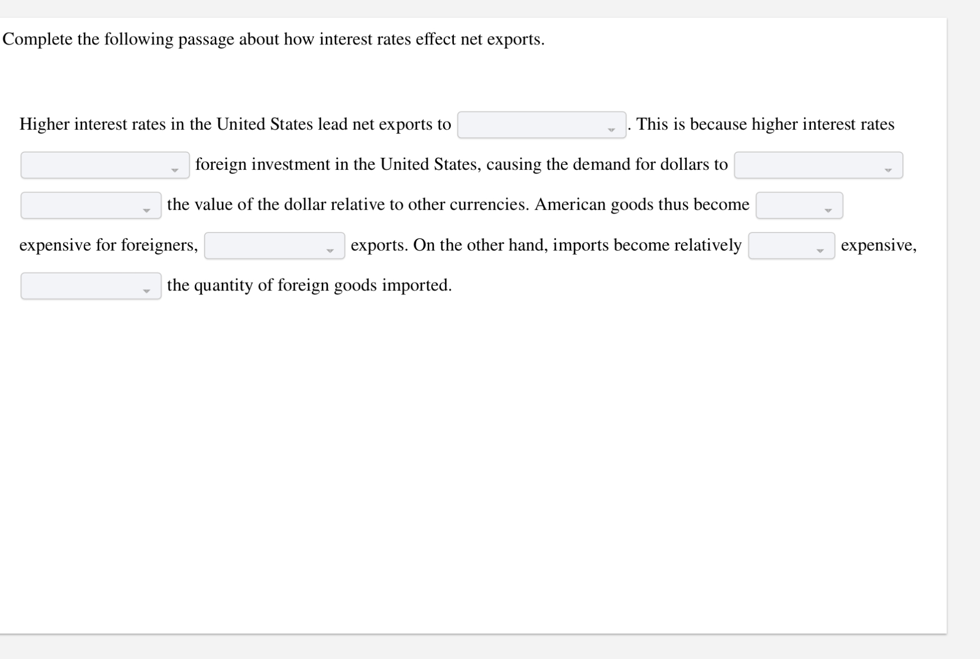 Solved Complete the following passage about how interest