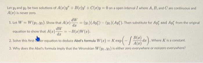 Solved Let Y1 And Y2 Be Two Solutions Of | Chegg.com