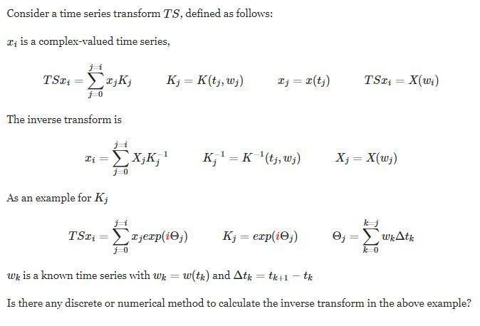Solved Consider a time series transform TS, defined as | Chegg.com