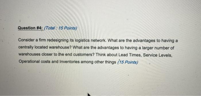 Solved Question #4: (Total: 15 Points) Consider a firm | Chegg.com