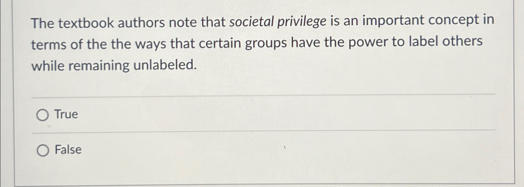 Solved The textbook authors note that societal privilege is | Chegg.com
