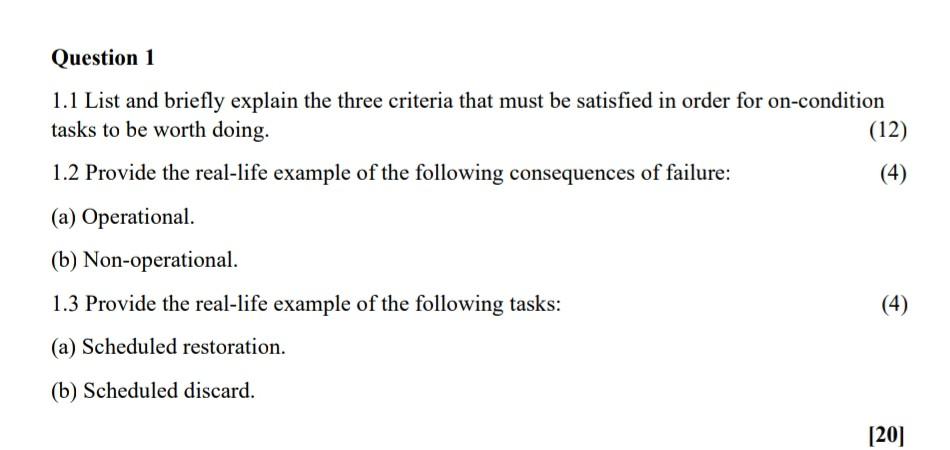 Solved 1.1 List and briefly explain the three criteria that | Chegg.com