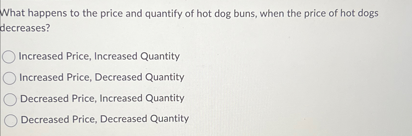 Solved What happens to the price and quantify of hot dog