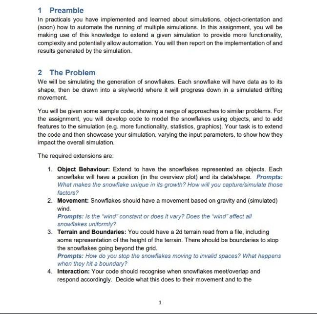 1 Preamble In practicals you have implemented and | Chegg.com
