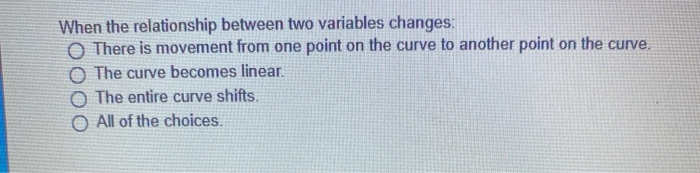 Solved When the relationship between two variables changes: | Chegg.com