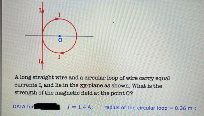 Solved A long straight wire and a circular loop of wire | Chegg.com