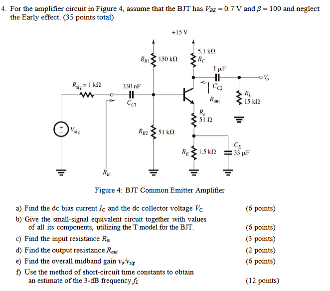 For the amplifier circuit in Figure 4, ﻿assume that | Chegg.com