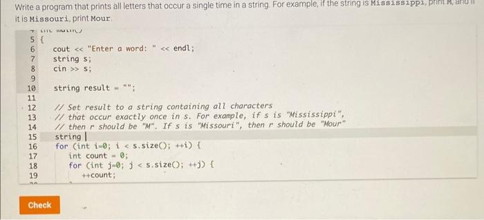 Solved Write a program that prints all letters that occur a | Chegg.com