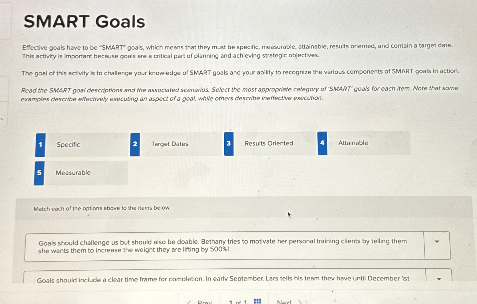 Solved SMART GoalsEffective goals have to be "SMART" goals, | Chegg.com