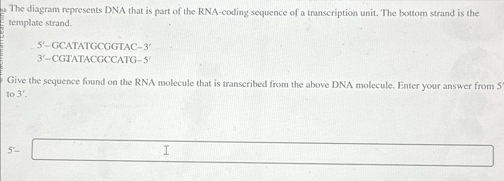 Solved The diagram represents DNA that is part of the | Chegg.com