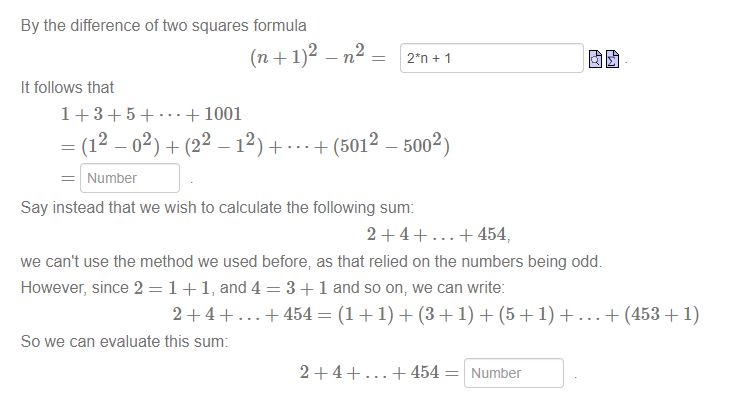 Solved By the difference of two squares formula(n+1)2-n2=It | Chegg.com