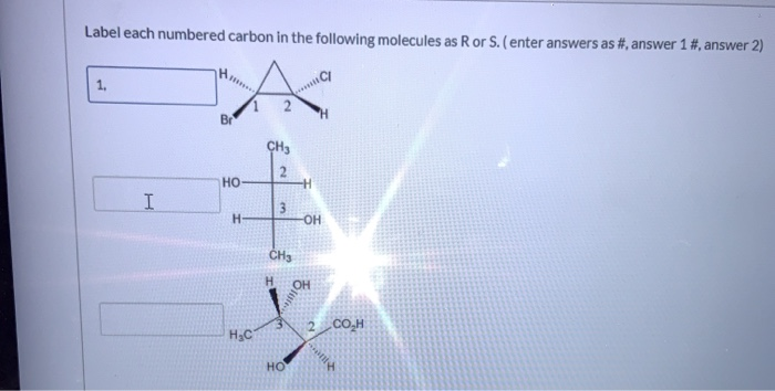 Solved label each numbered carbon in the followinf molecules | Chegg.com
