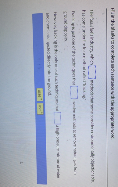 Solved Fill in the blanks to complete each sentence with | Chegg.com