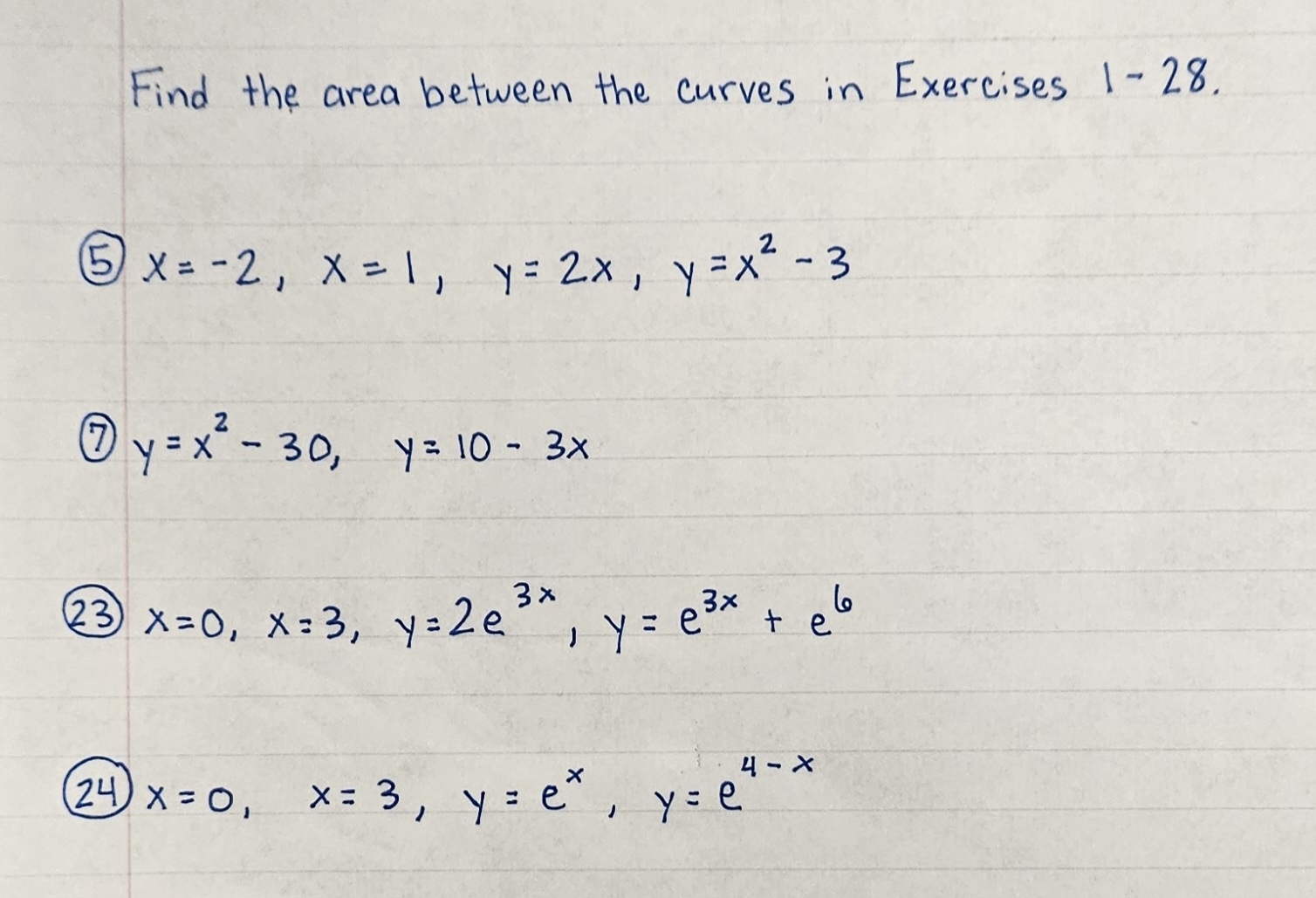 Solved Find the area between the curves in Exercises | Chegg.com
