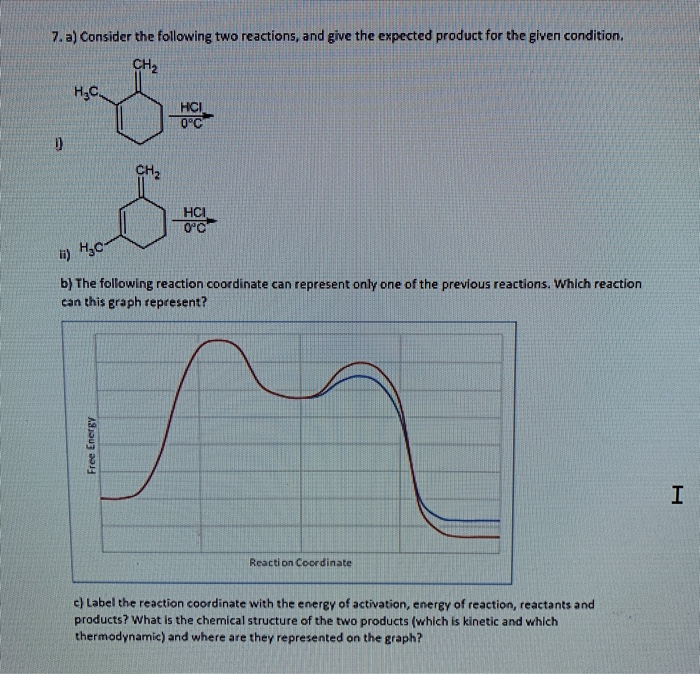 Solved 7. a) Consider the following two reactions, and give | Chegg.com
