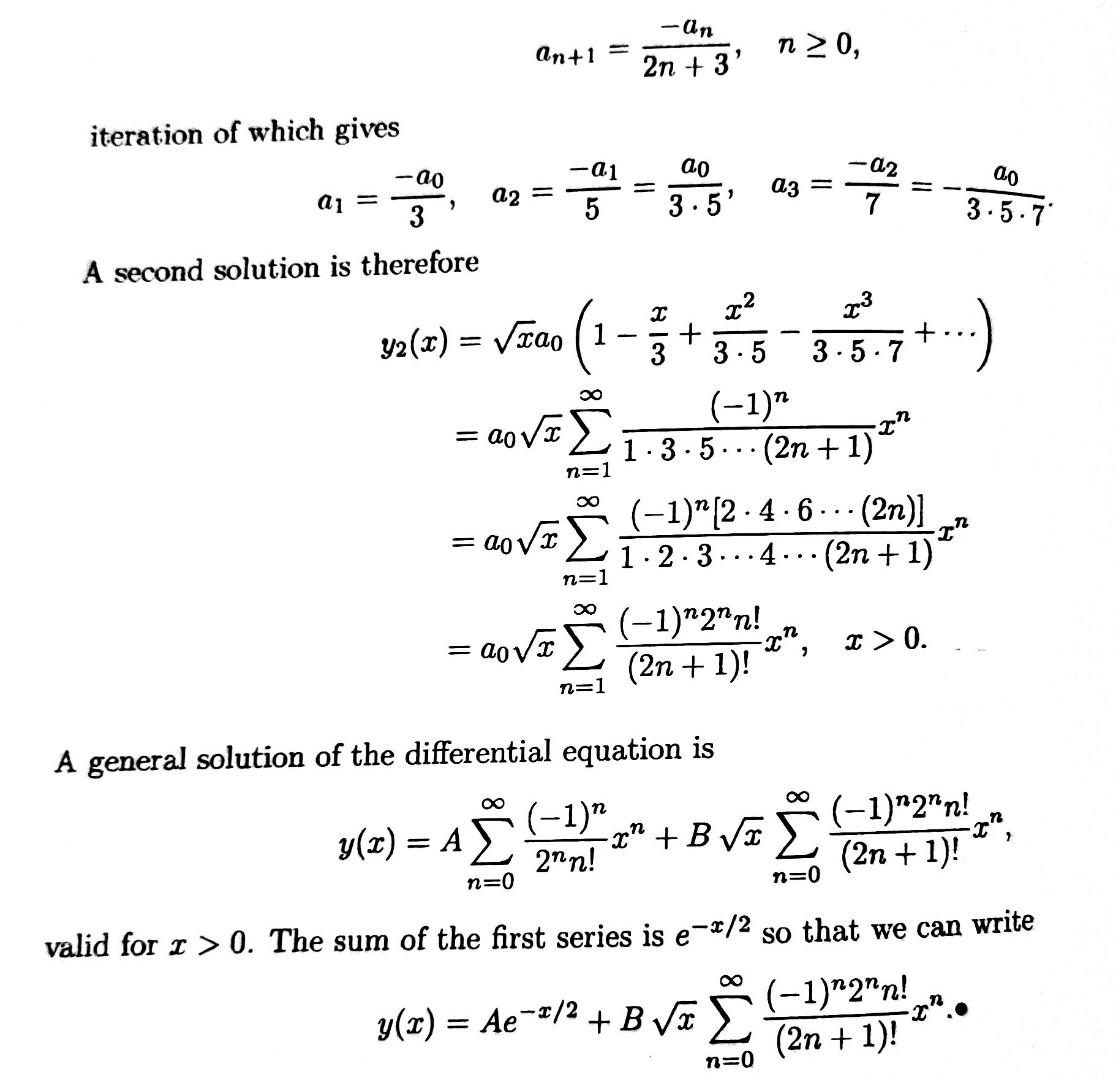 Solved Consider the differential equation 2xy′′+(3−x)y′−y=0. | Chegg.com