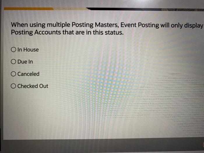 Solved When using multiple Posting Masters, Event Posting | Chegg.com