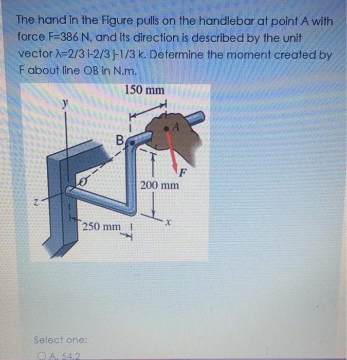 Solved The hand in the Figure pulls on the handlebar at | Chegg.com