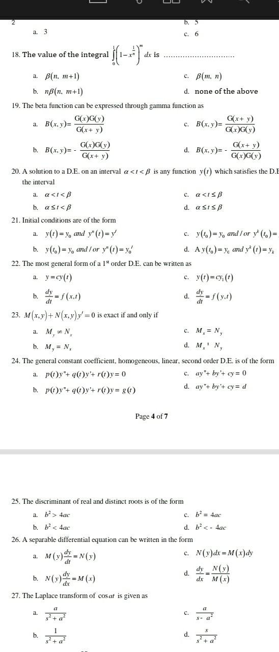 Solved B 5 A 3 C 6 18 The Value Of The Integral Dx Is Chegg Com