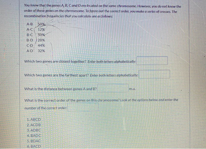 Solved You Know That The Genes A, B, C And D Are Located On | Chegg.com