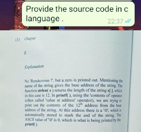 Solved Provide the source code in c language 22:37 (1) | Chegg.com