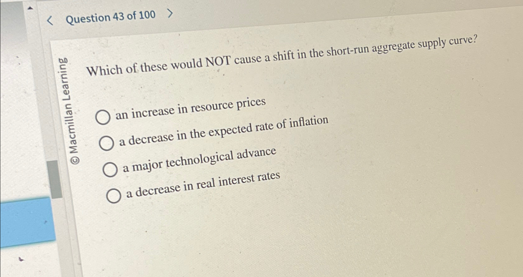 Solved Question 43 ﻿of 100Which of these would NOT cause a | Chegg.com