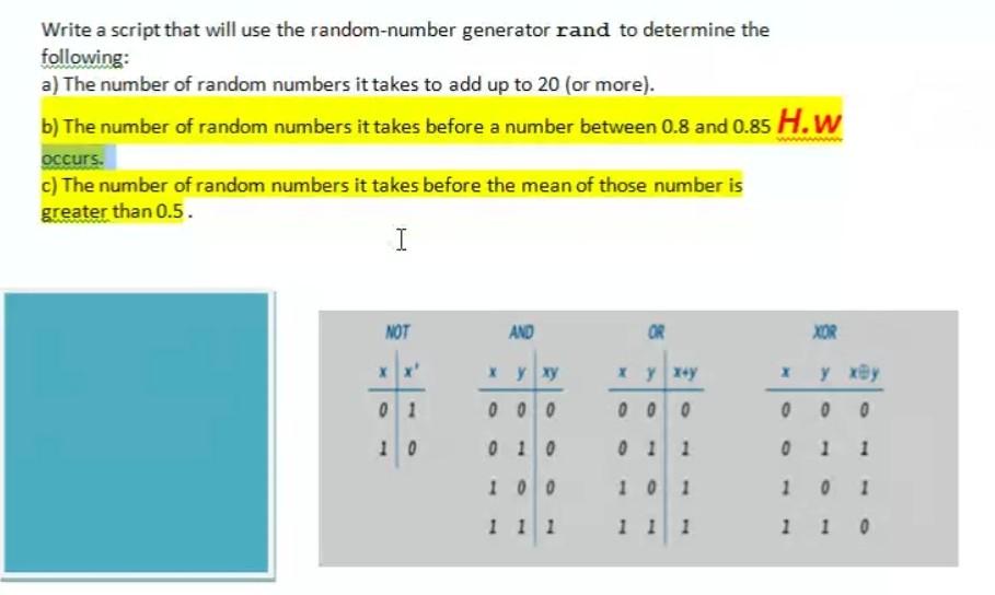 Solved Write a script that will use the random-number | Chegg.com