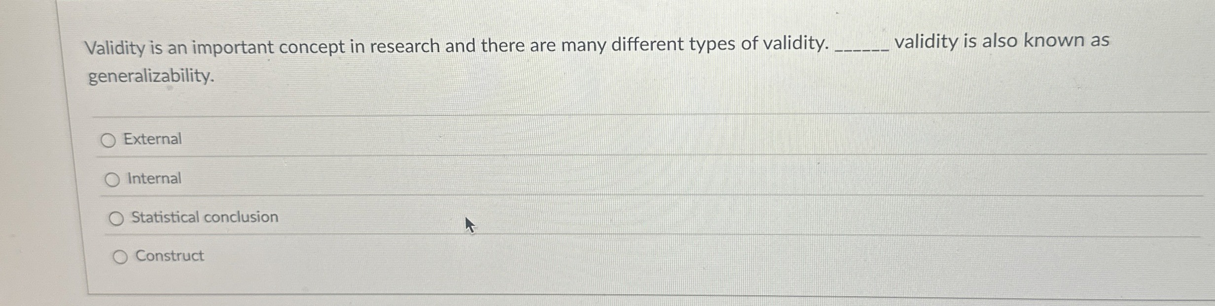 Solved Validity is an important concept in research and | Chegg.com