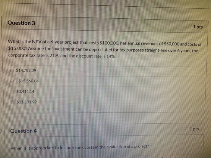 What is the NPV of a project that costs $100,000 and returns