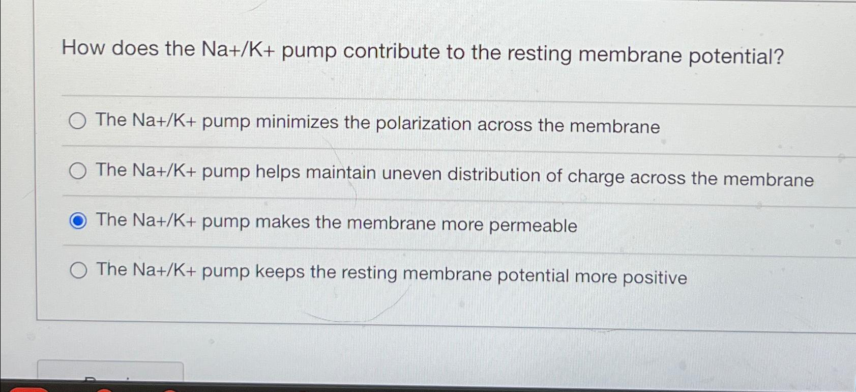 Solved How does the Na+K+ ﻿pump contribute to the resting | Chegg.com