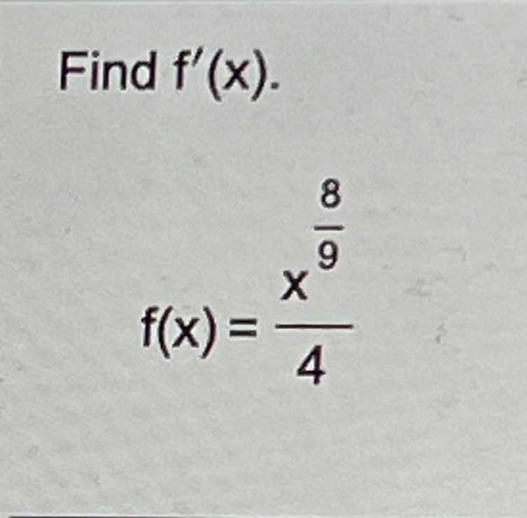 Solved Find F X F X X894