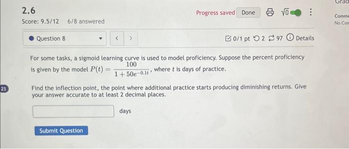 Solved For some tasks, a sigmoid learning curve is used to | Chegg.com