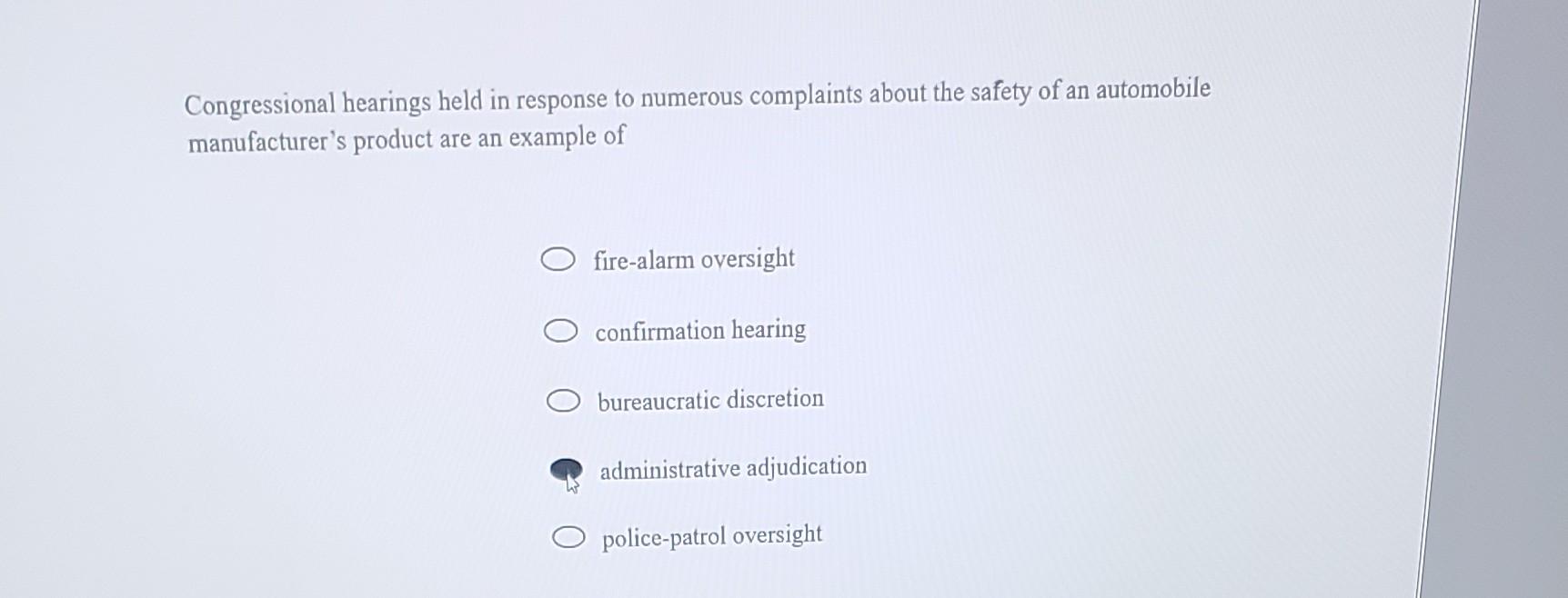 Congressional hearings held in response to numerous