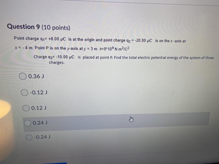Solved Question 9 (10 points) Point charge 41= +8.00 PC is | Chegg.com