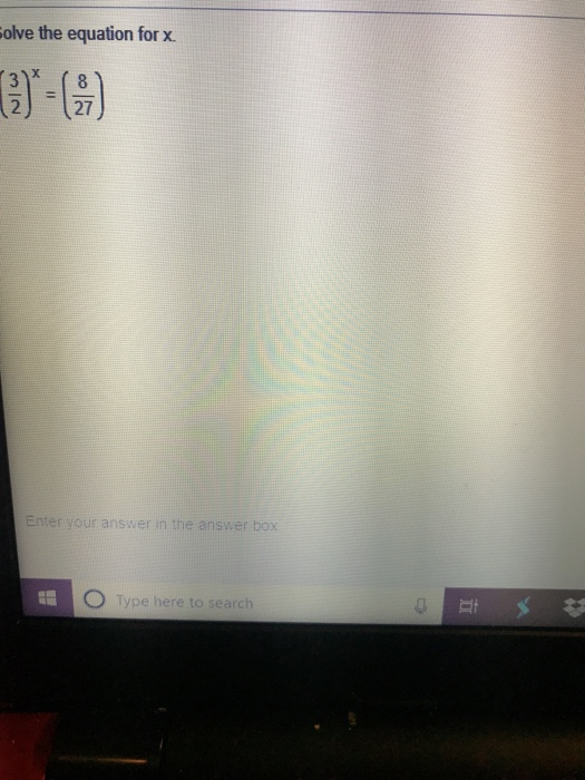 Solved Solve the equation for x Enter your answer in the | Chegg.com