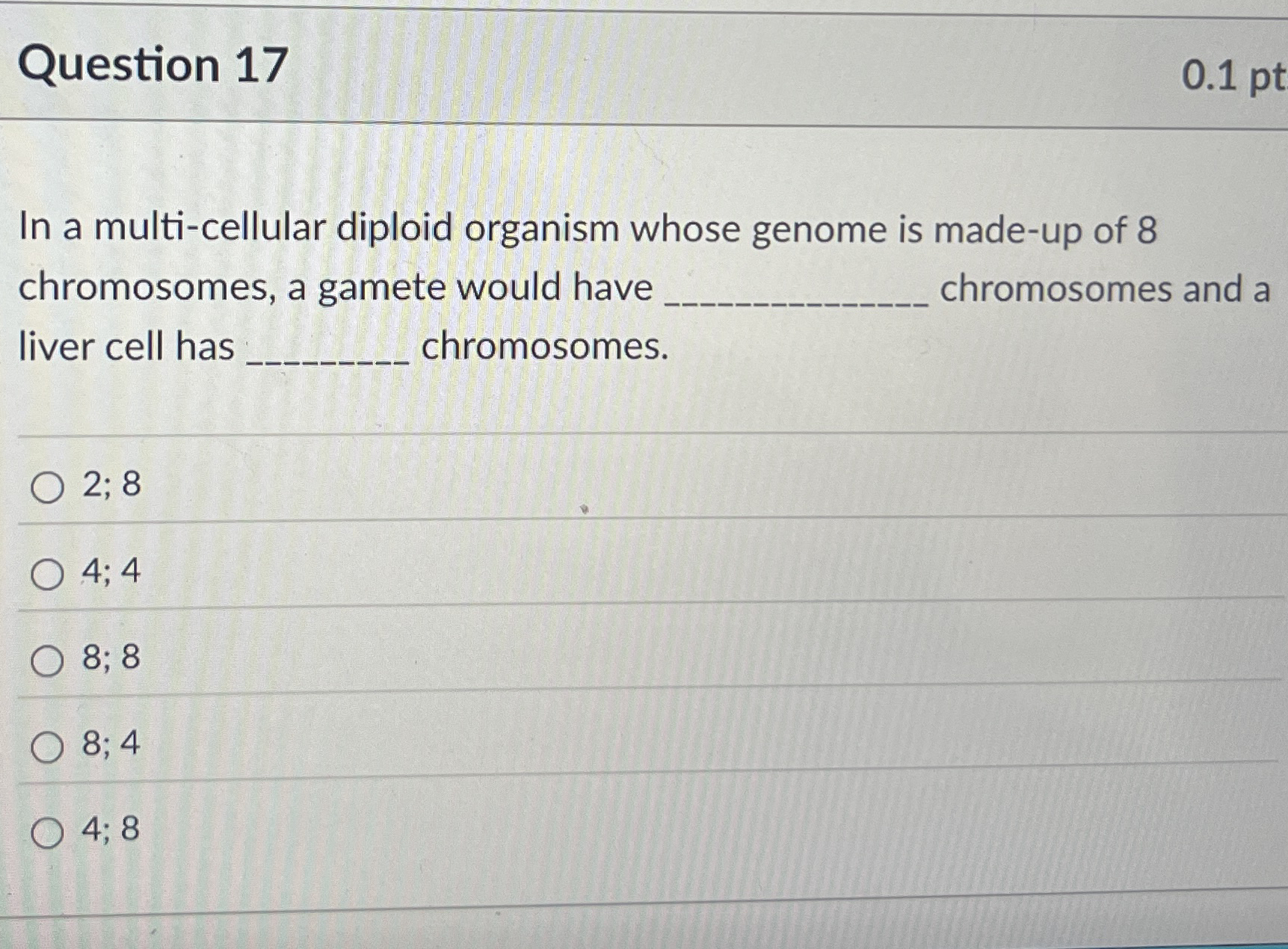 Solved Question 170.1 ﻿ptIn a multi-cellular diploid | Chegg.com