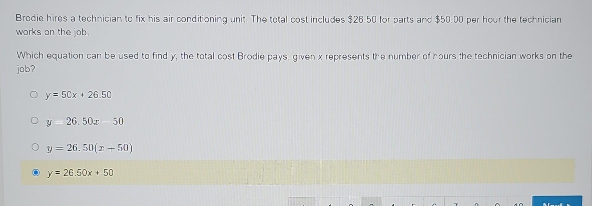 Solved Brodie hires a technician to fix his air conditioning