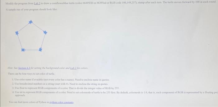 Solved please do in python. it should be the same color and | Chegg.com