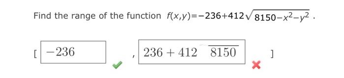 Solved Find the range of the function | Chegg.com