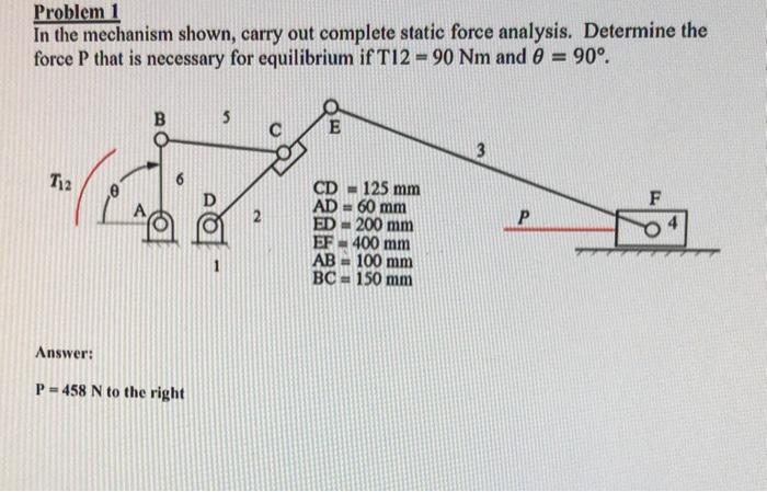 Solved Problem 1 In the mechanism shown, carry out complete | Chegg.com