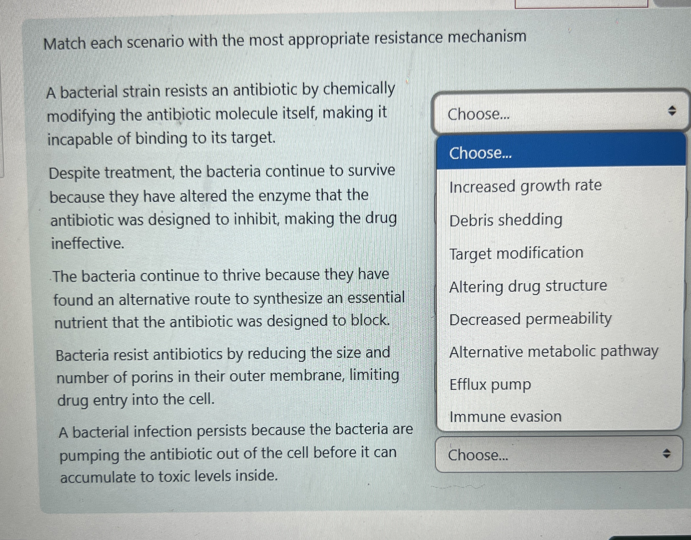 Solved Match each scenario with the most appropriate