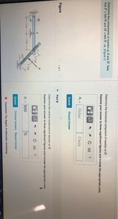 Solved Determine The Components Of Reaction At A And B. Take | Chegg.com