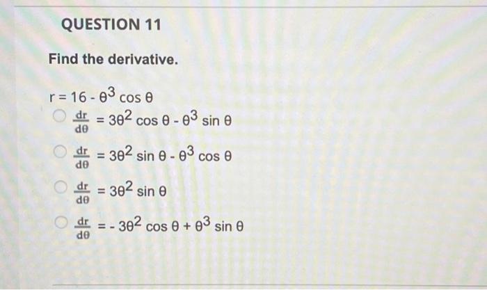 derivative of r cos theta