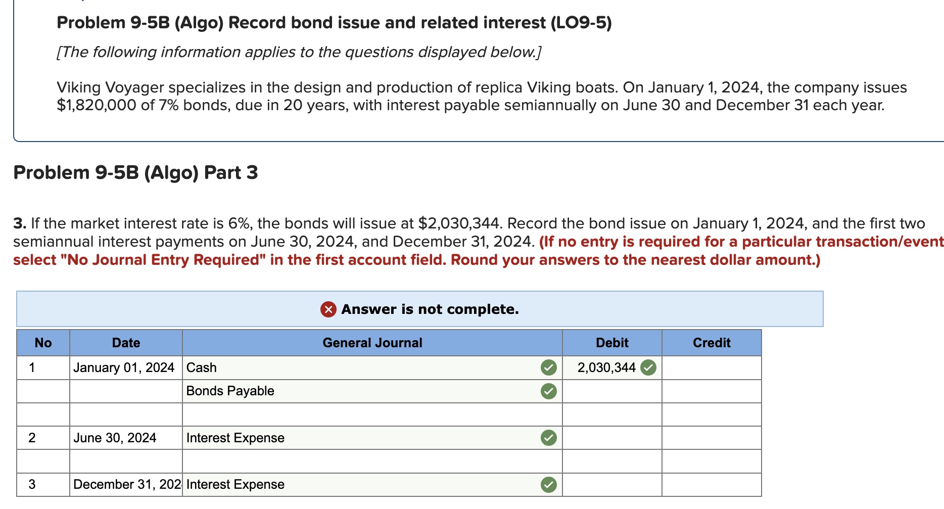 Solved Problem 9-5B (Algo) Record bond issue and related | Chegg.com