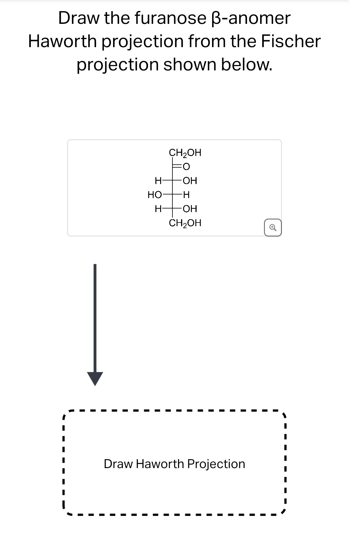 Solved Draw the furanose β-anomer Haworth projection from | Chegg.com