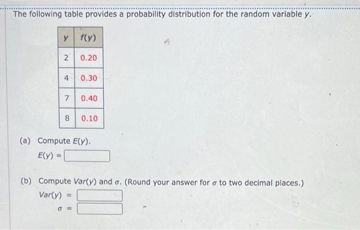 Solved The Following Table Provides A Probability | Chegg.com