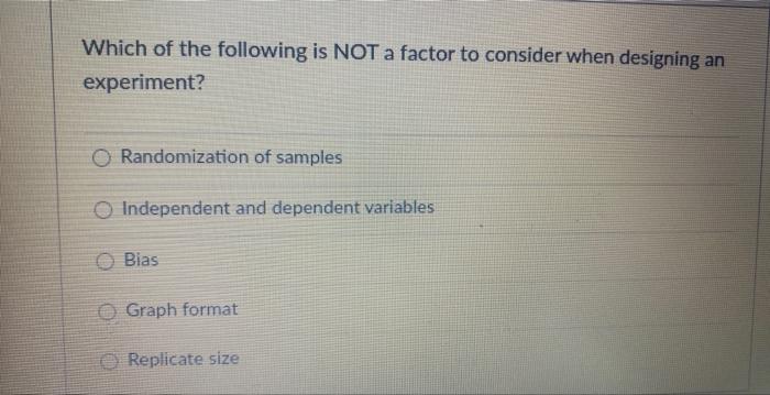 Solved Which of the following is NOT a factor to consider | Chegg.com
