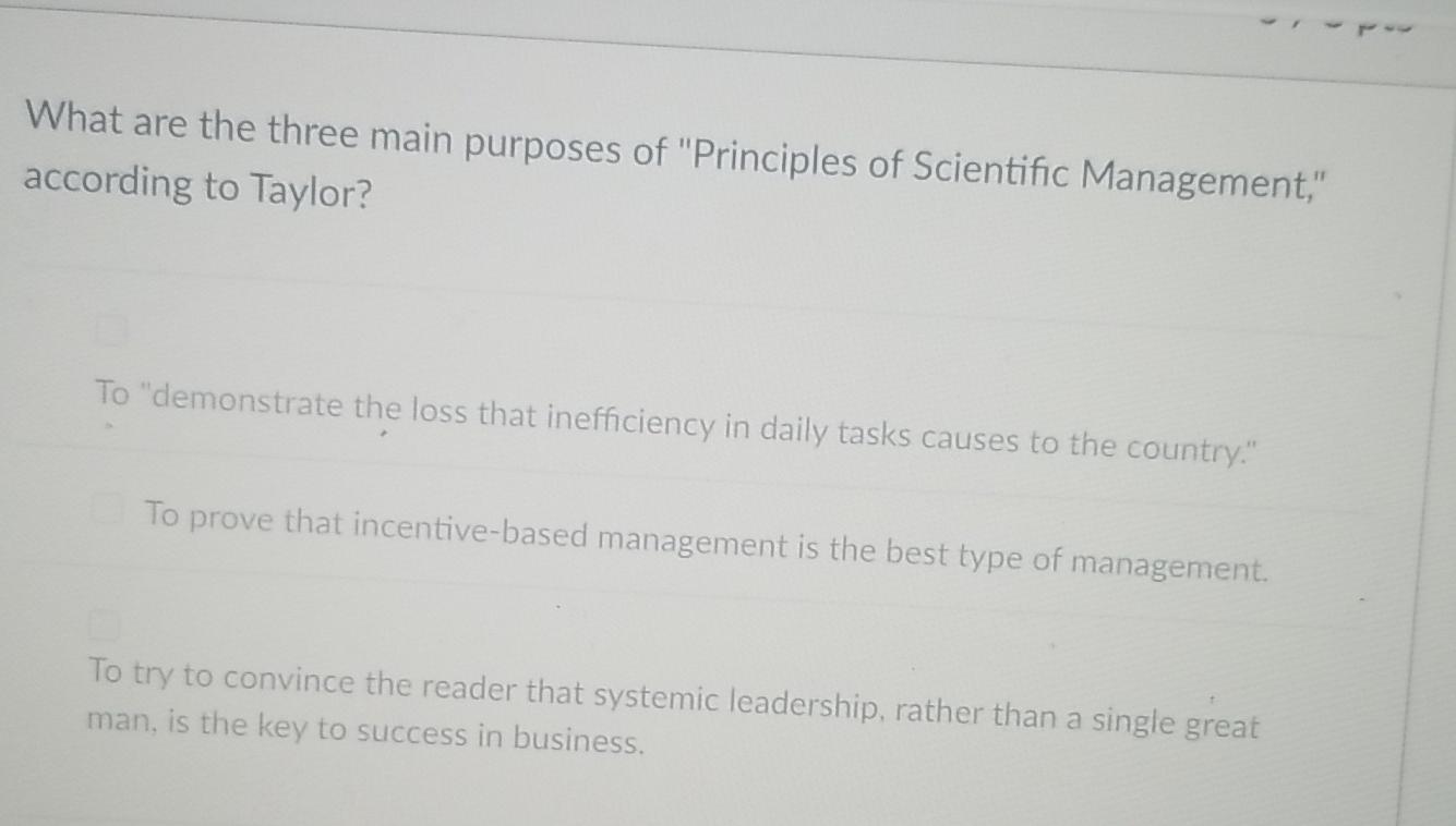 Solved What are the three main purposes of "Principles of