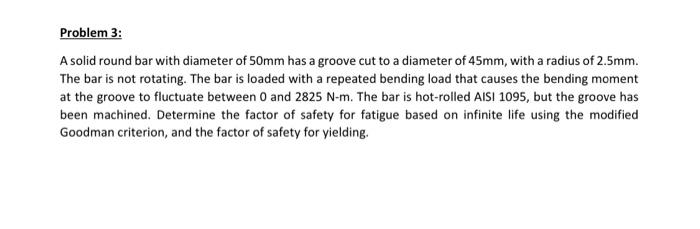 Solved Problem 3: A solid round bar with diameter of 50mm | Chegg.com